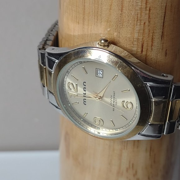 7.5 Inch Milan Two Tone Stretch Watch - Picture 2 of 13